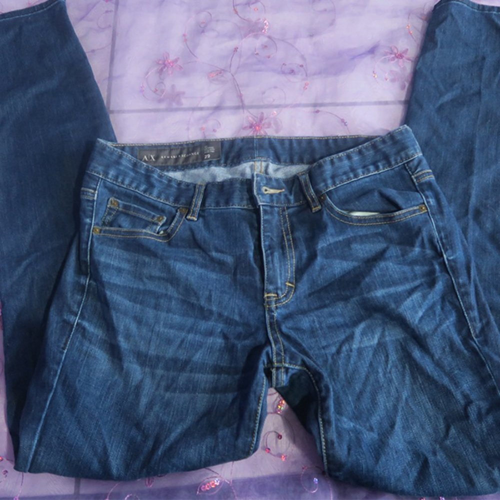 Armani Exchange distressed J22 legging jeans blue